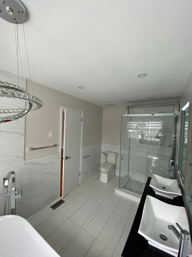 Bathroom with updated walls and trim