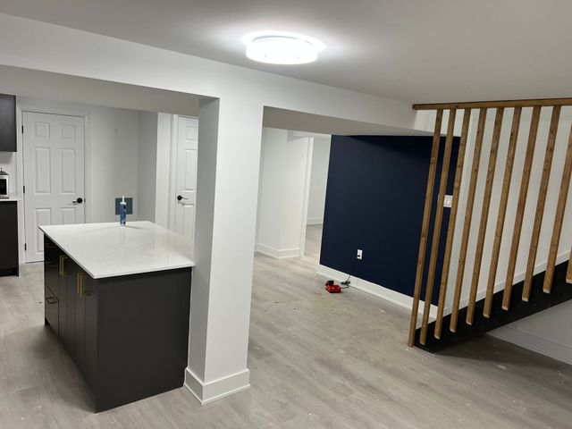 Entryway with fresh, warm coat and trim details